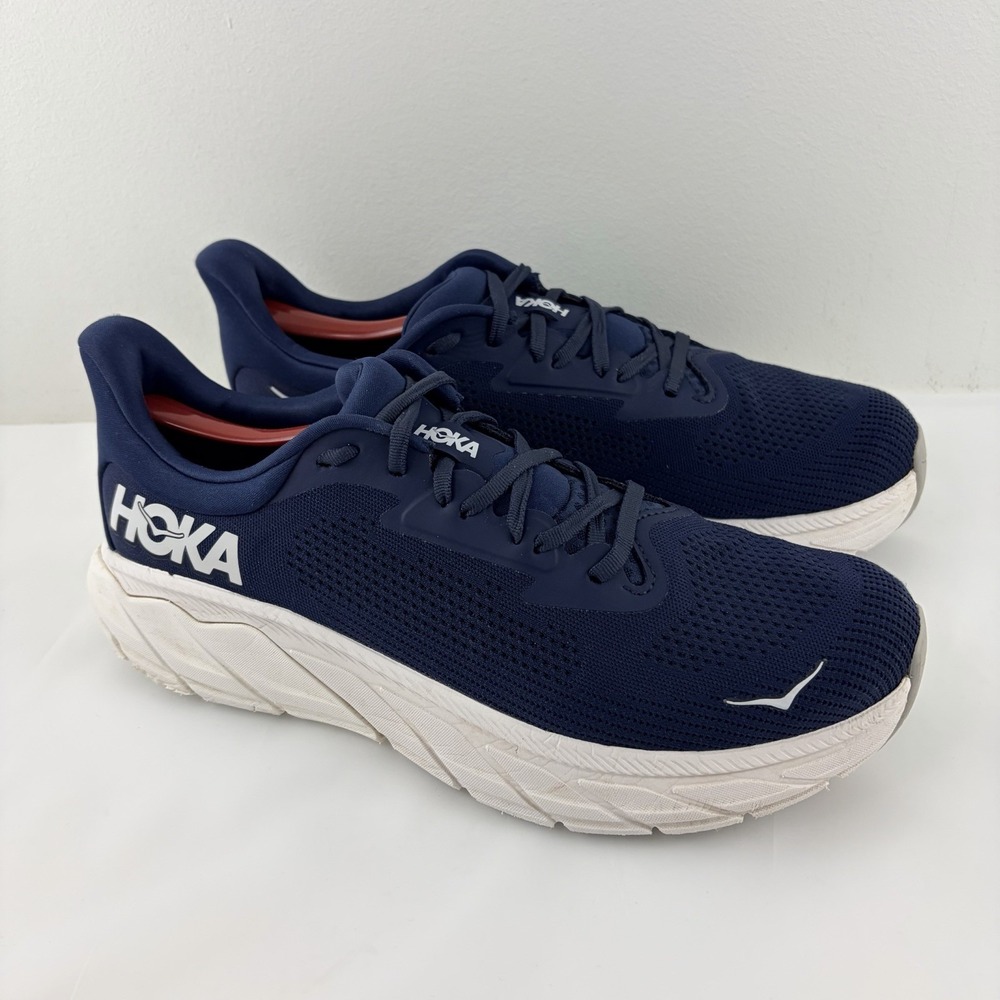 HOKA Arahi 7 Mens 11.5 D Outer Space White Navy Running Shoes 1147850-OPC